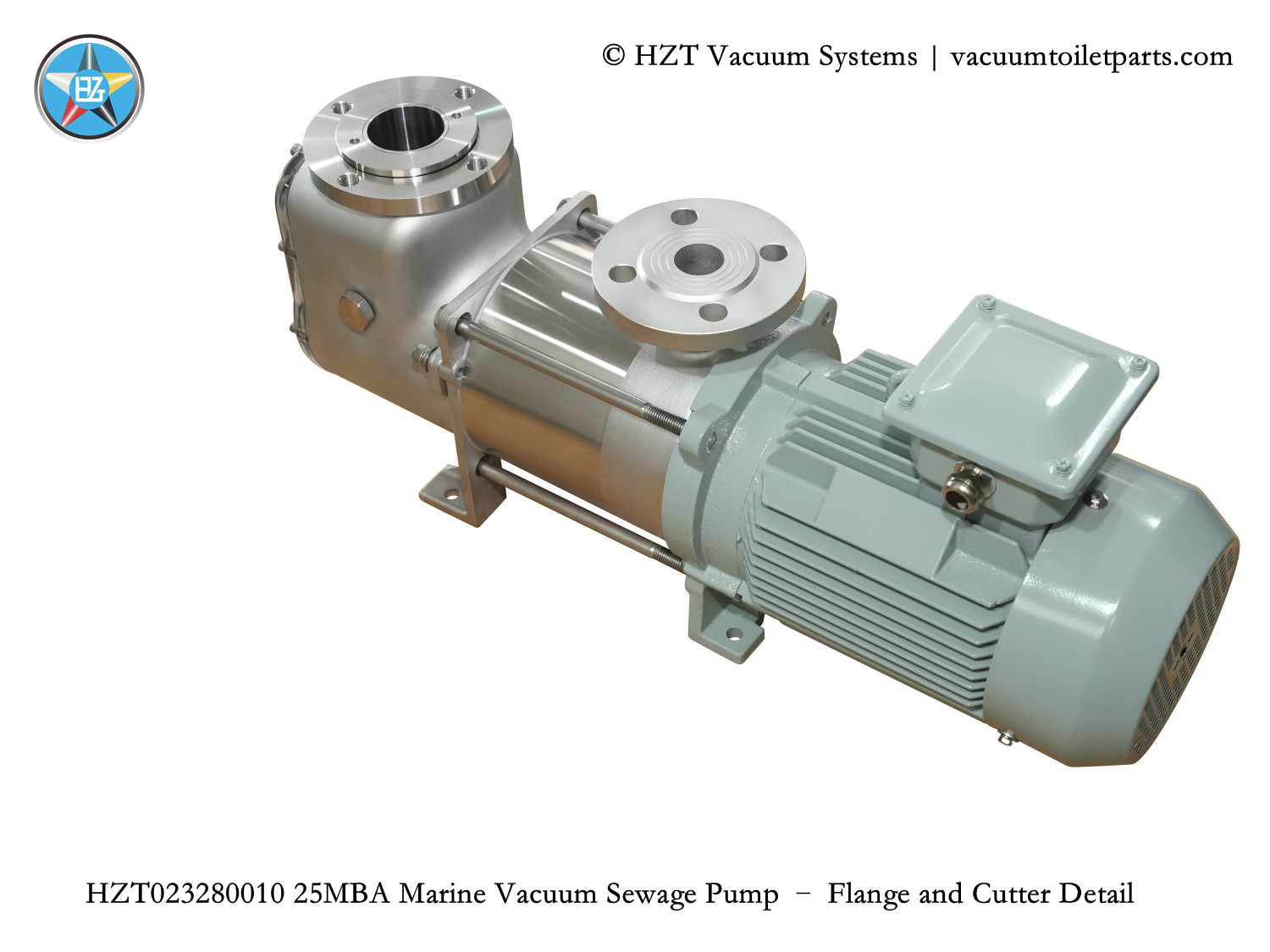 25MBA vacuum pump flange and cutter detail close-up