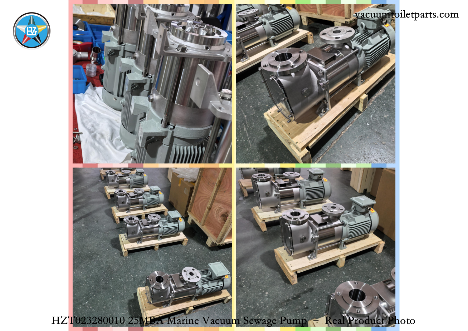 Real product photo of HZT023280010 25MBA marine vacuum sewage pump in workshop test
