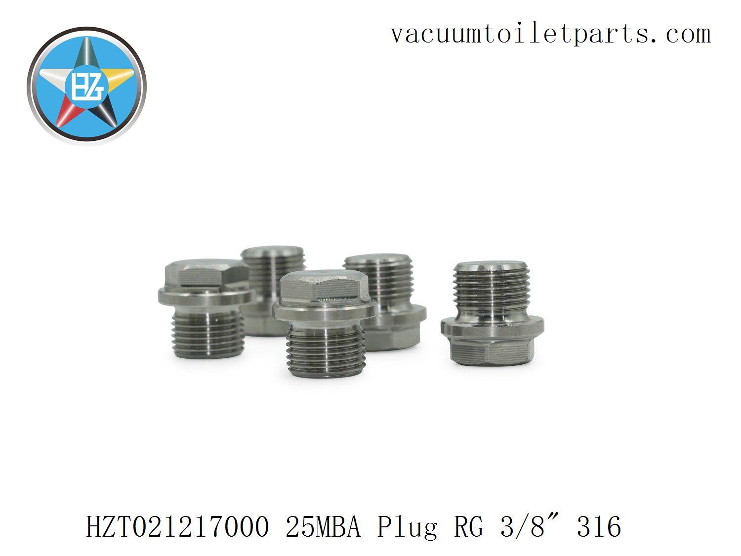 HZT021217000 Thread Detail RG 3/8 Plug Stainless 25MBA Vacuum Pump