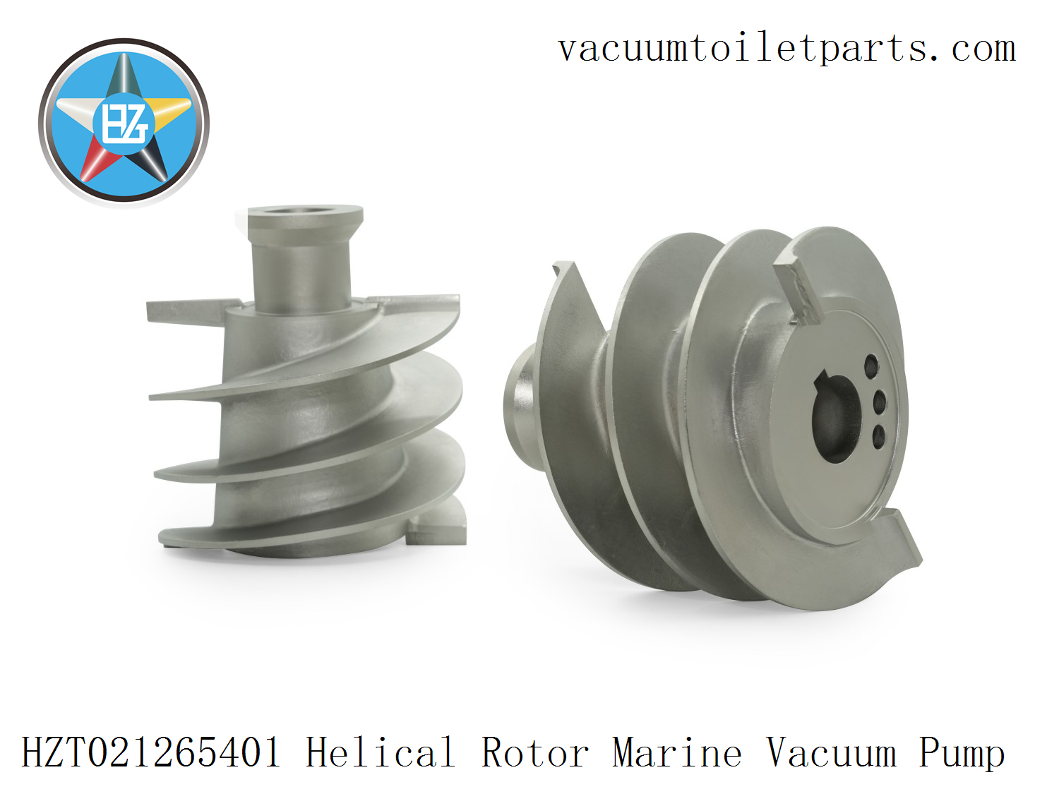 Helical blade angle view of HZT021265401 25MBA marine vacuum rotor