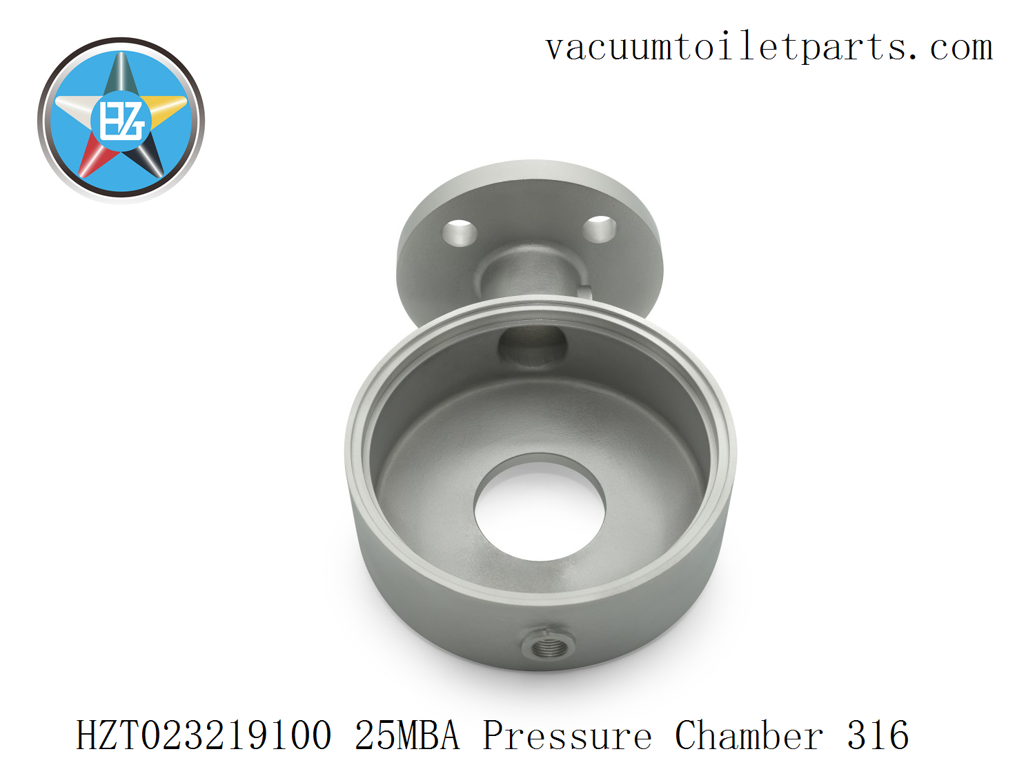 Side view of HZT023219100 pressure chamber showing outlet structure