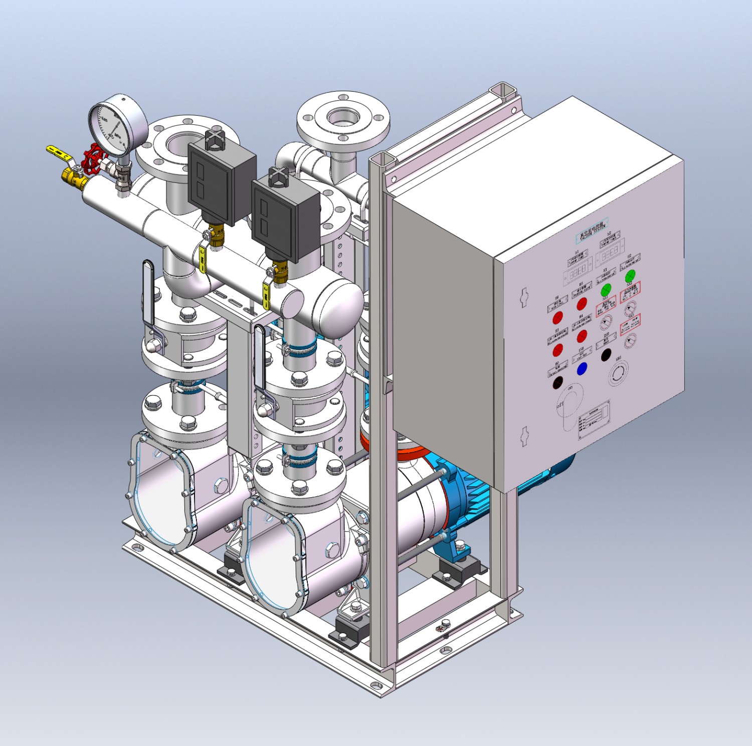 HZT023280010-25MBA Double Pump Vacuum Station Side View – Dual Pump Layout