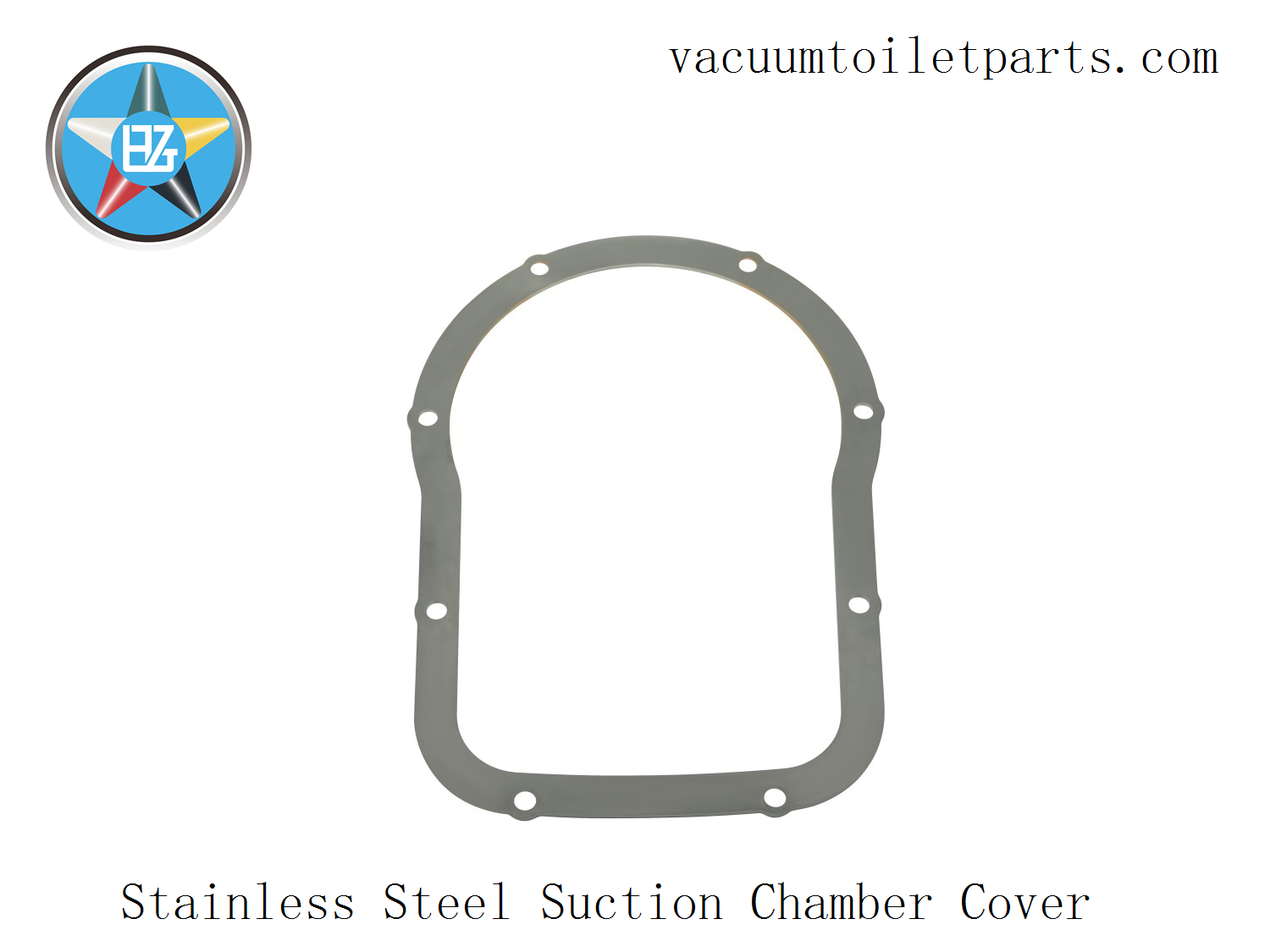 Side view showing curvature and mirror finish of HZT023280050-02 stainless suction chamber cover.