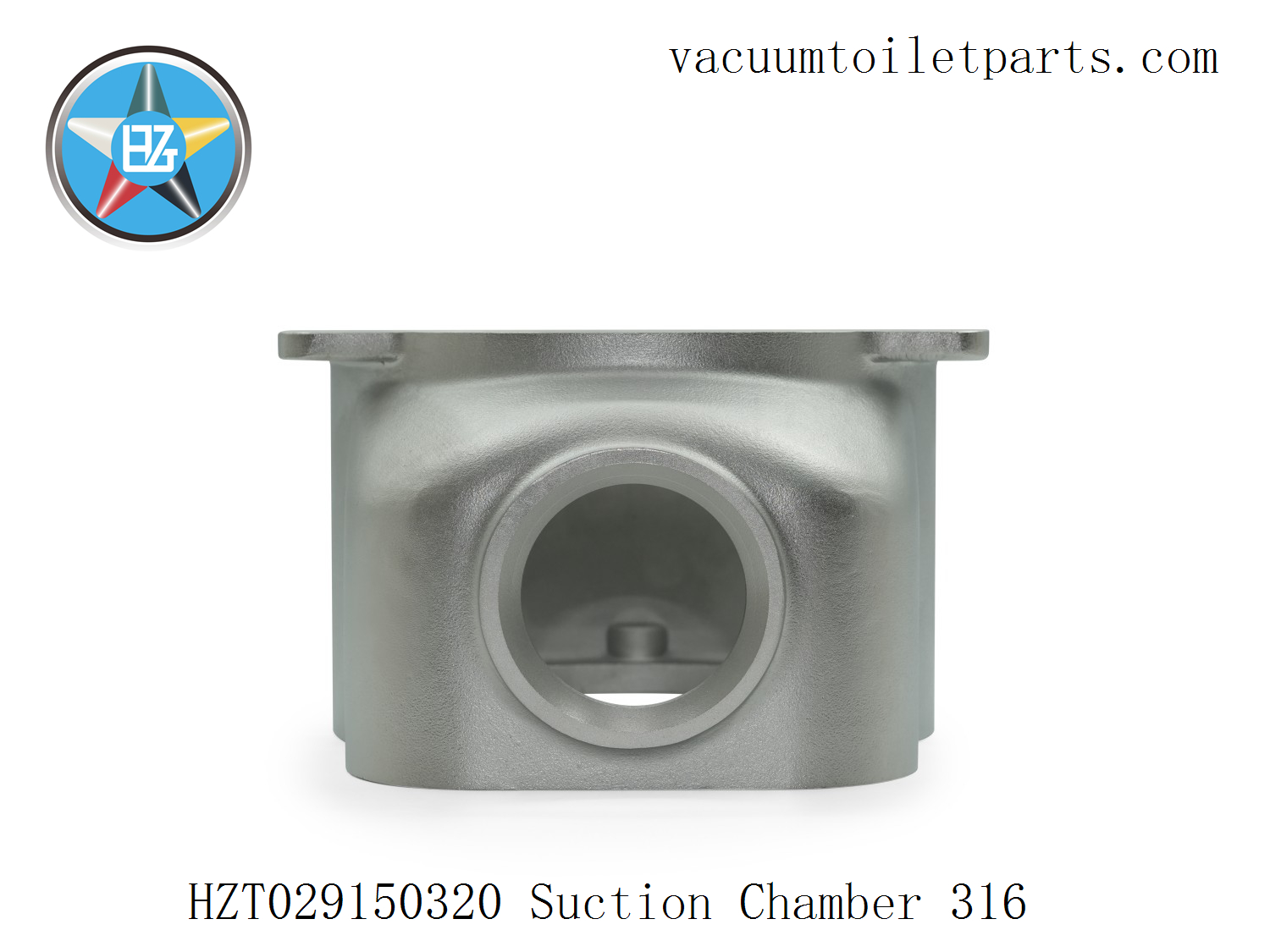 Side view of HZT029150320 suction chamber showing structure thickness and axial design.