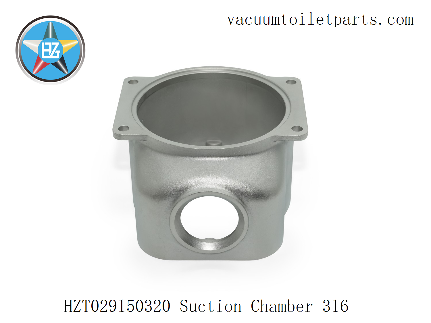 Mounting interface detail of HZT029150320 suction chamber showing sealing joint area.