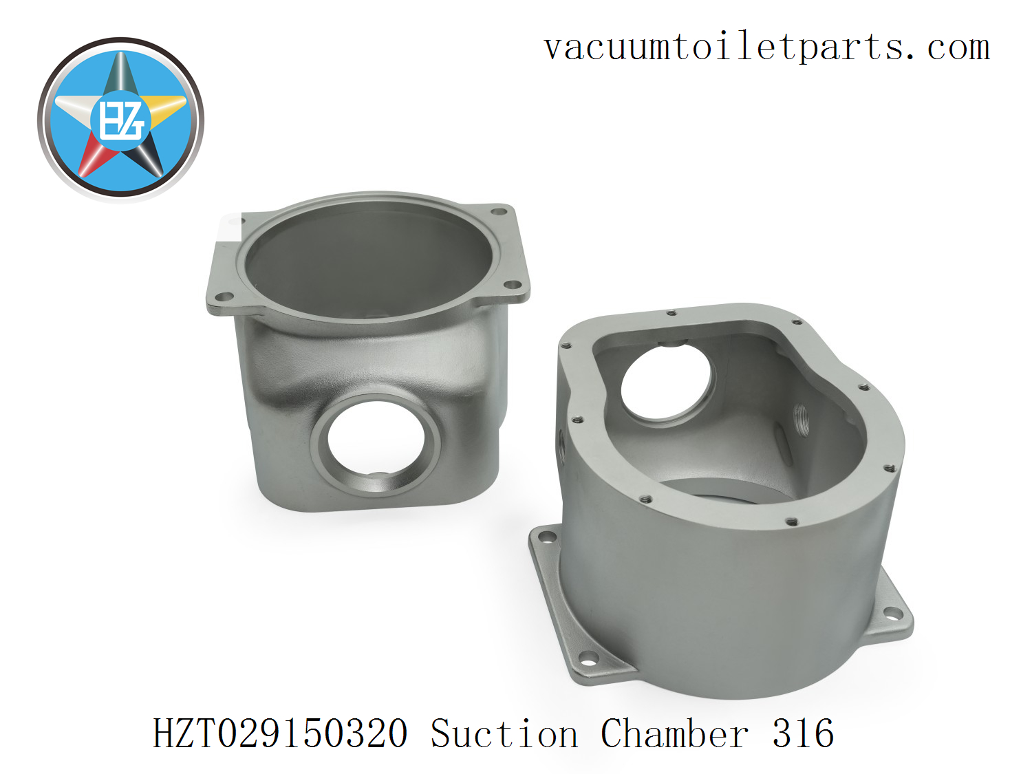 Detail image of HZT029150320 vacuum inlet port showing fluid passage structure.