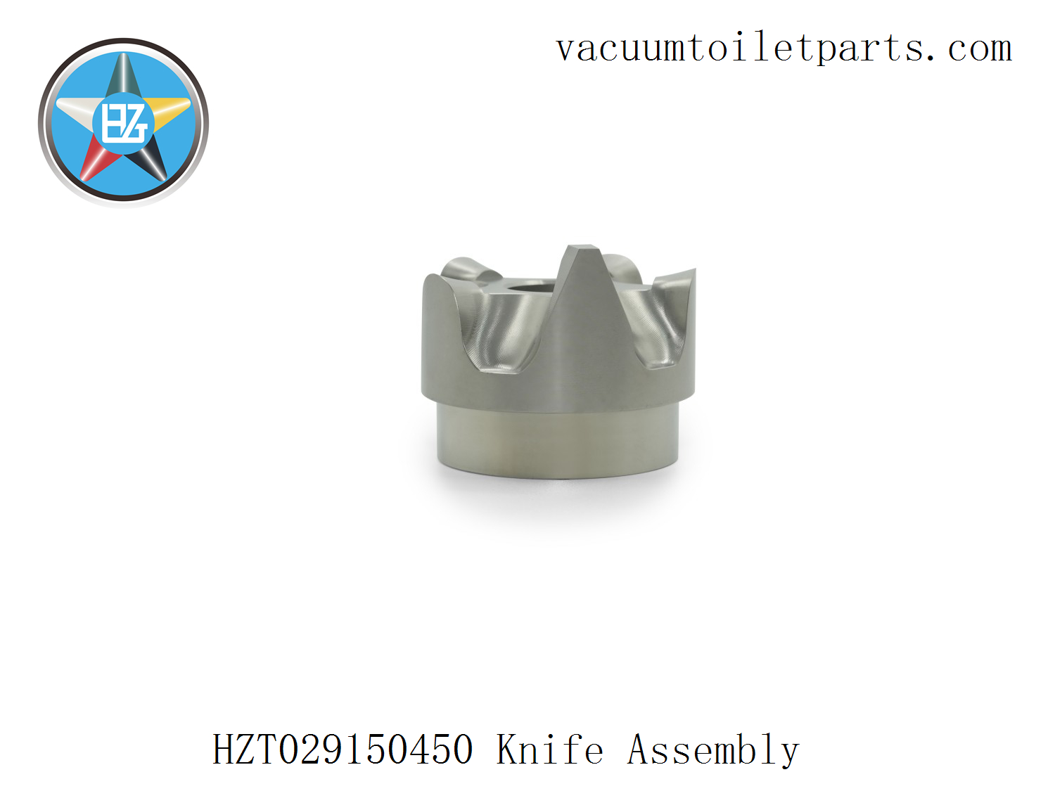 Surface detail of HZT029150450 knife assembly showing heat-treated and corrosion-resistant 17-4PH finish.