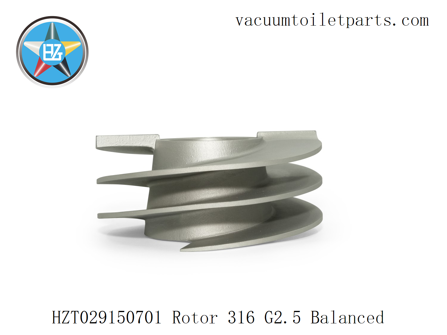 Rear view of HZT029150701 rotor showing outlet face and mounting interface.
