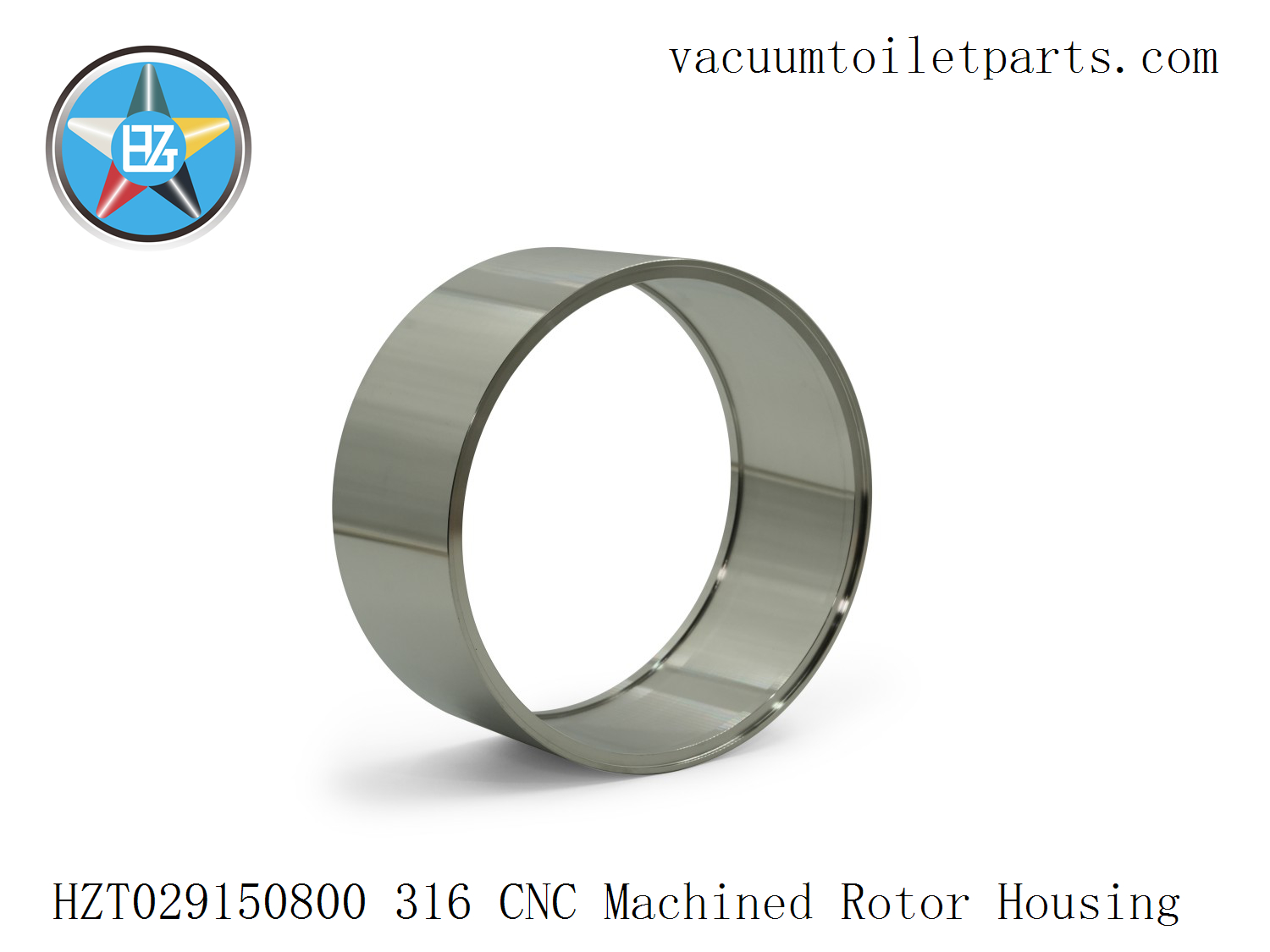 Surface finish of HZT029150800 rotor housing with brushed and polished stainless steel.