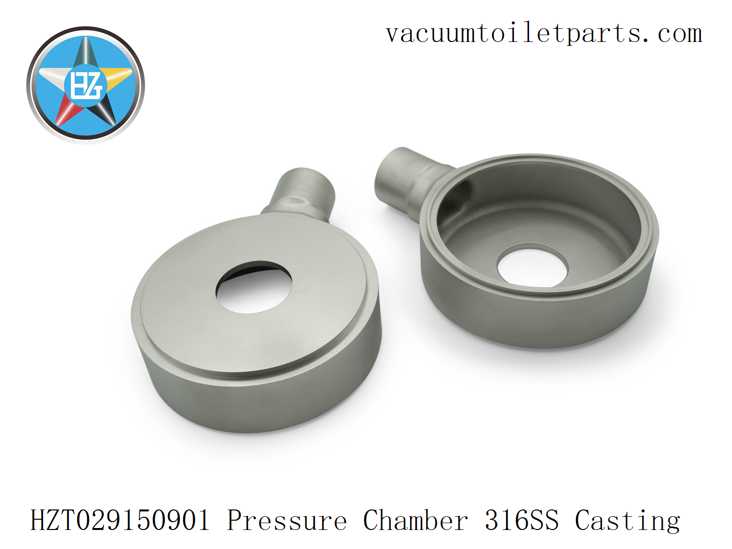 op view of HZT029150901 pressure chamber showing φ50 discharge outlet.