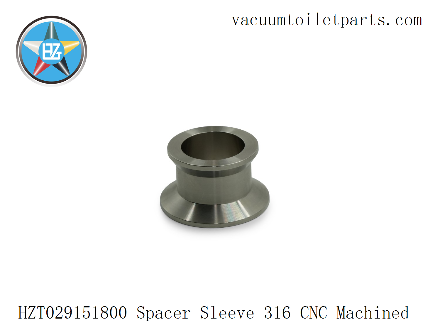 CNC machining detail of HZT029151800 spacer sleeve with natural turned surface finish.