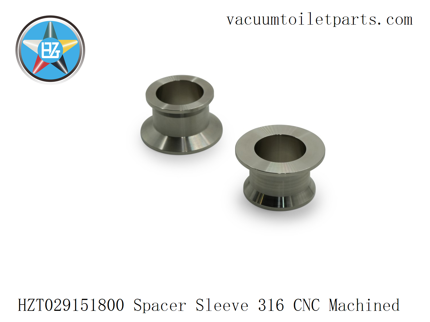 Side view of HZT029151800 spacer sleeve showing cylindrical body and accurately machined end faces.