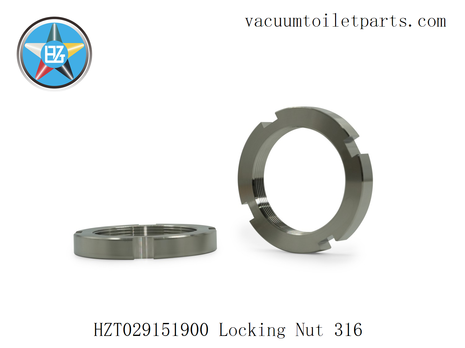 Detail image of HZT029151900 nut showing O-ring compression surface and sealing face.