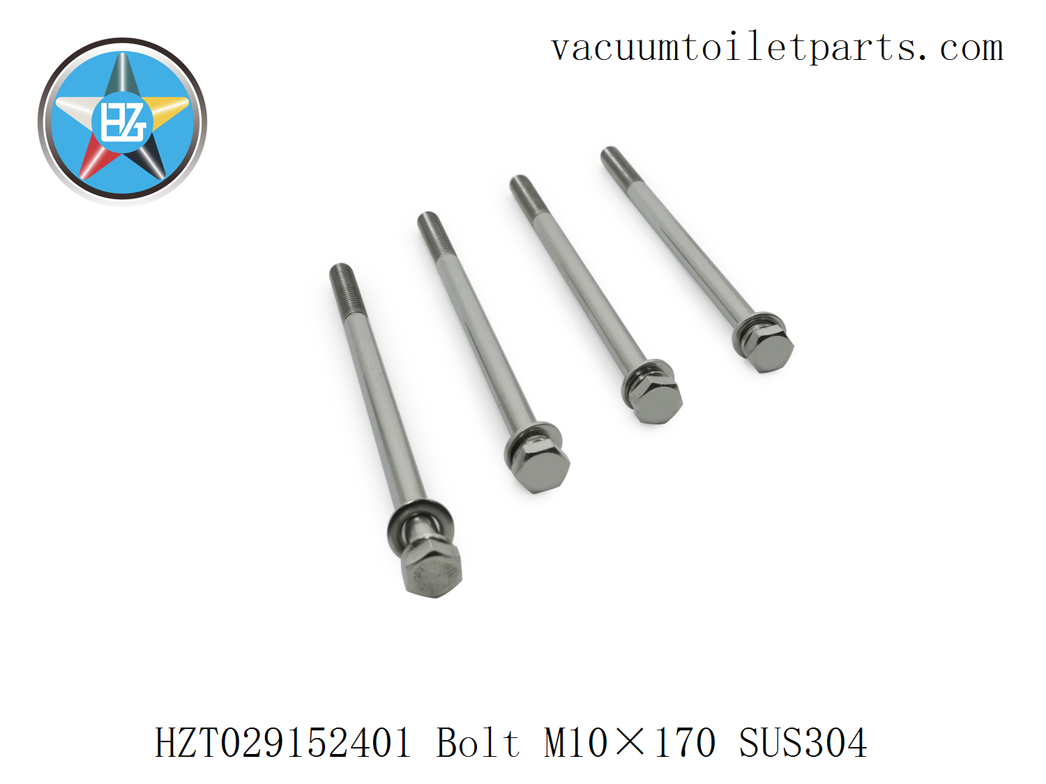Assembly view showing HZT029152401 bolt connecting end flange and pressure chamber.