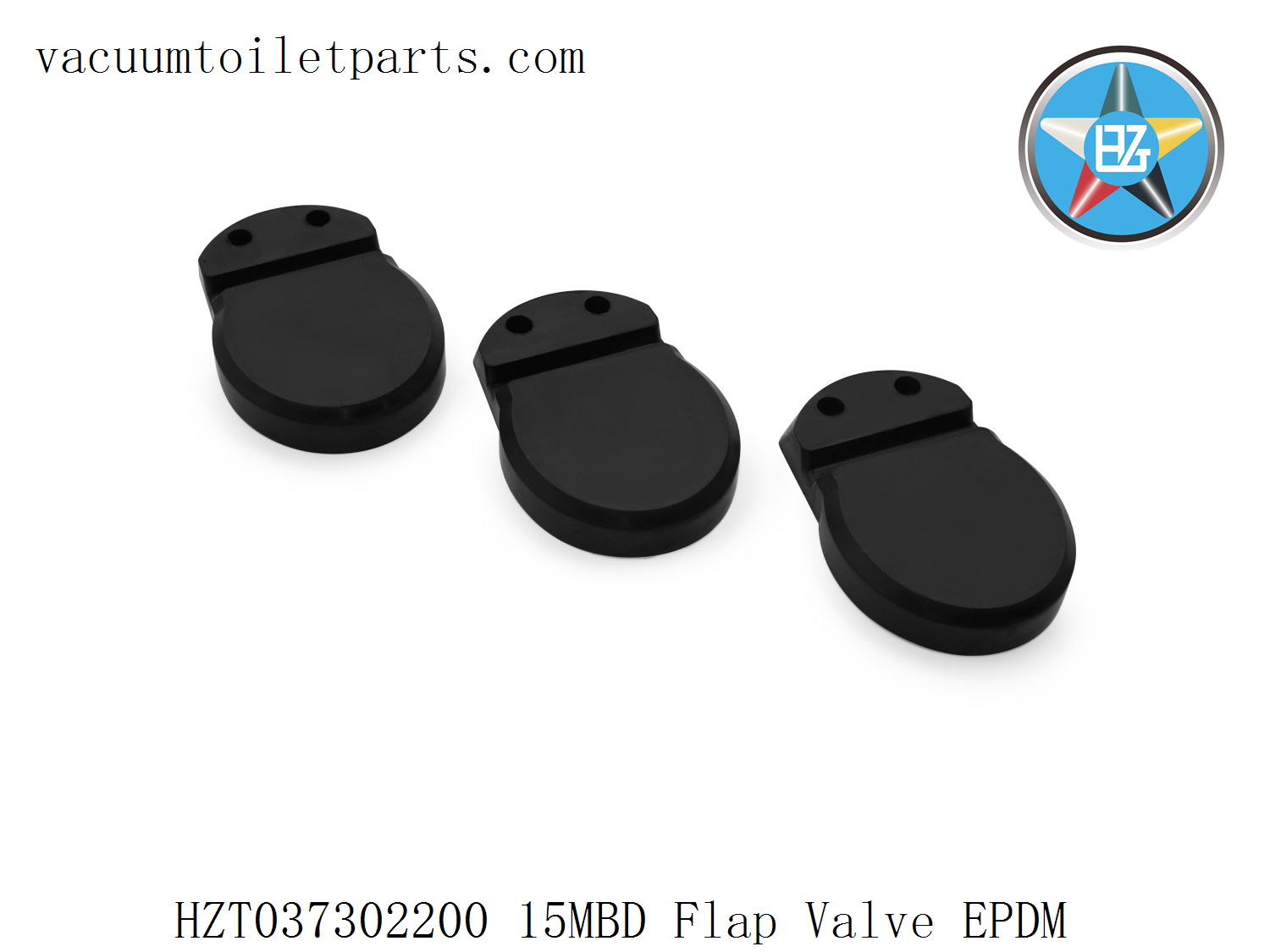 HZT037302200 Flap Valve Rubber side view showing thickness and hinge structure.
