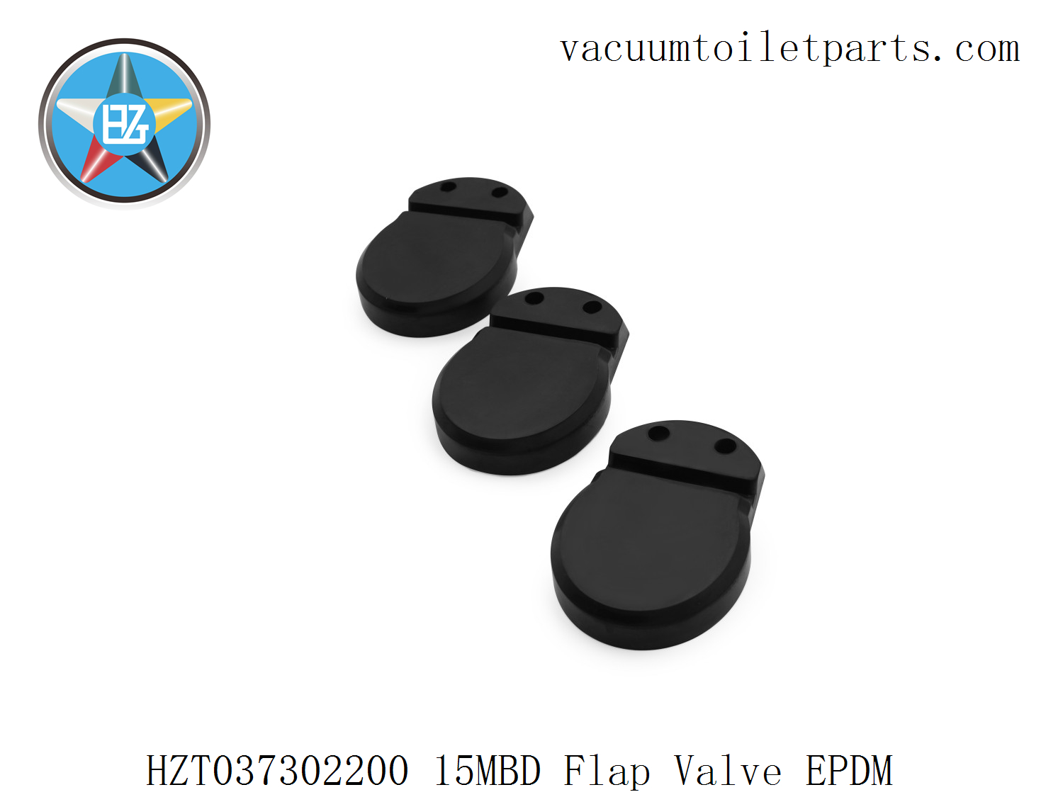 HZT037302200 15MBD EPDM Flap Valve Rubber main view showing overall shape and sealing surface.