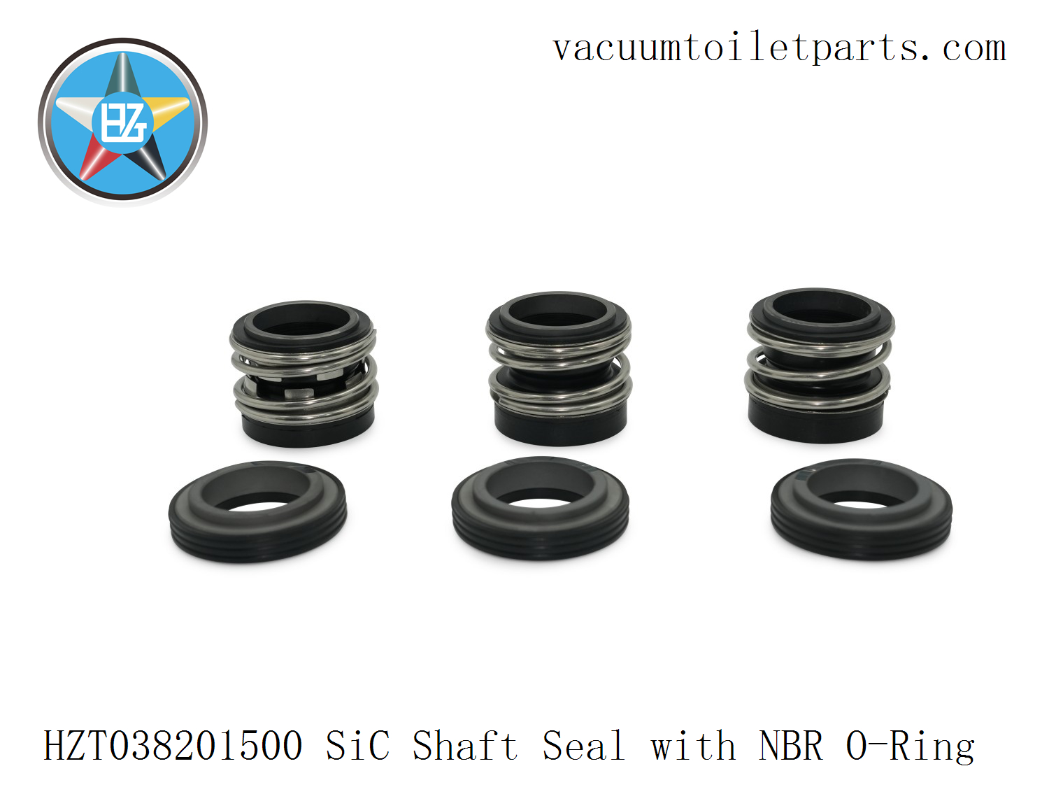 Assembly view showing HZT038201500 seal between spacer sleeve and flange.