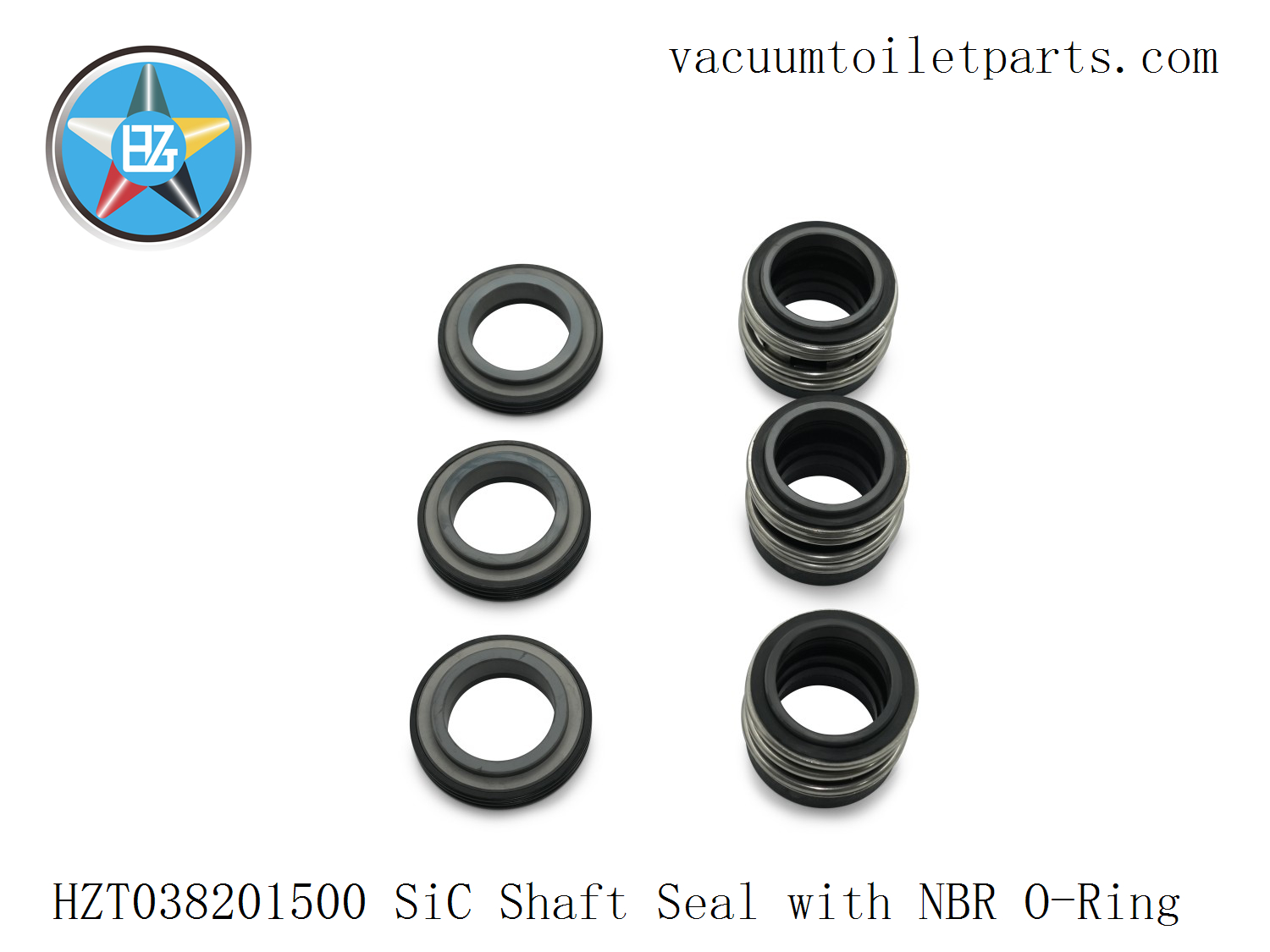 Detail image of HZT038201500 SiC sealing ring showing polished contact face.