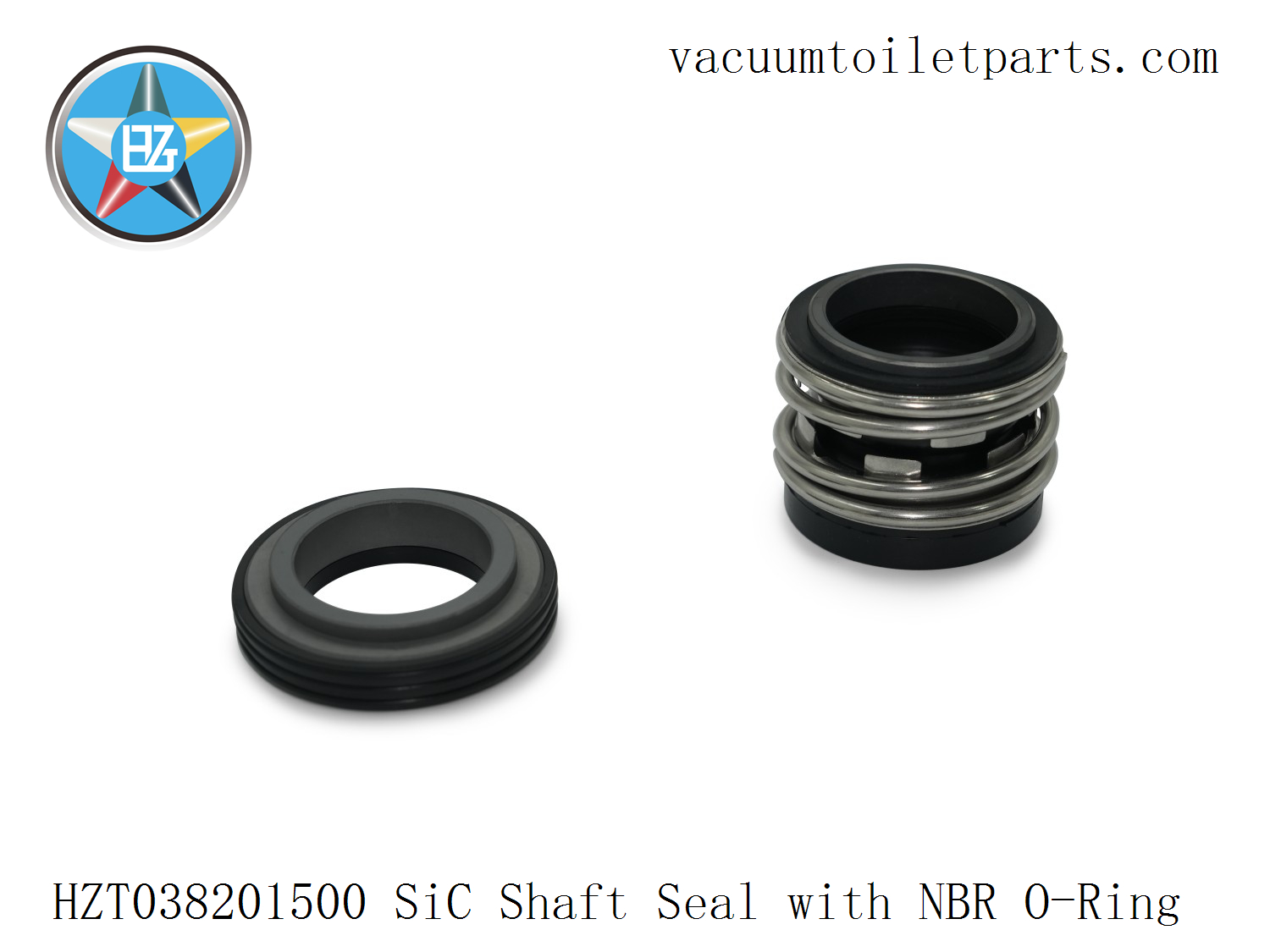 Rear view of HZT038201500 shaft seal showing stationary face and retaining collar.