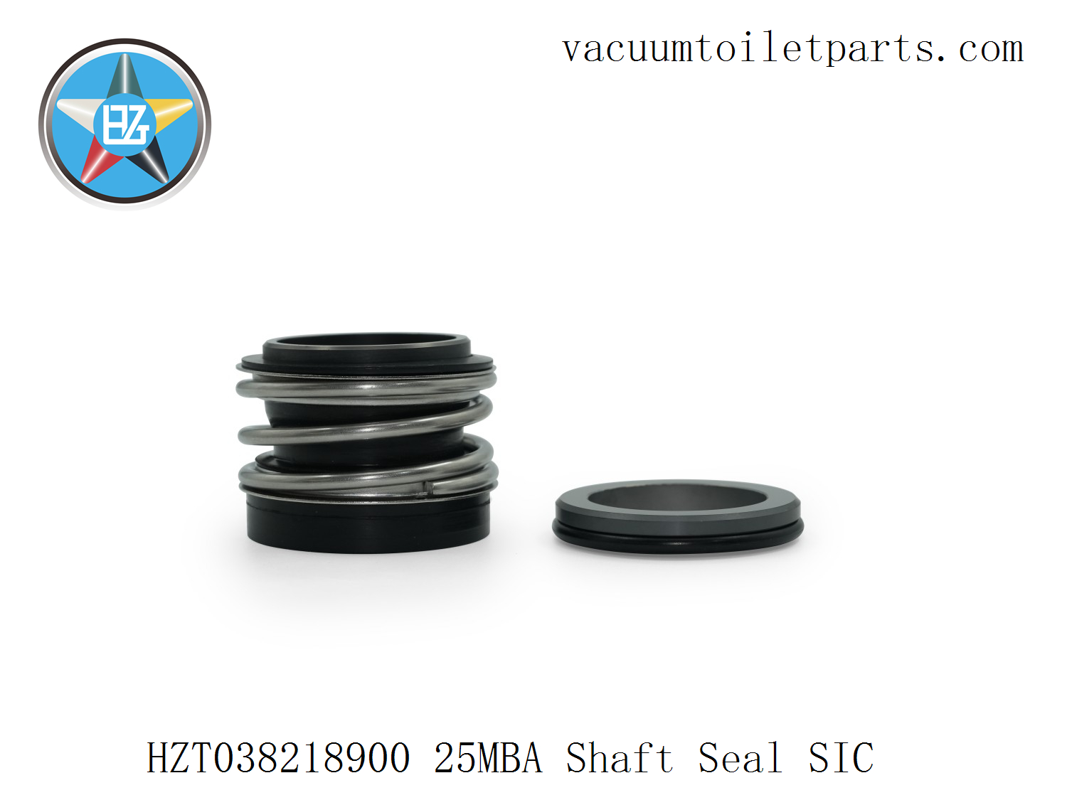 Side view of HZT038218900 shaft seal showing spring and ring set