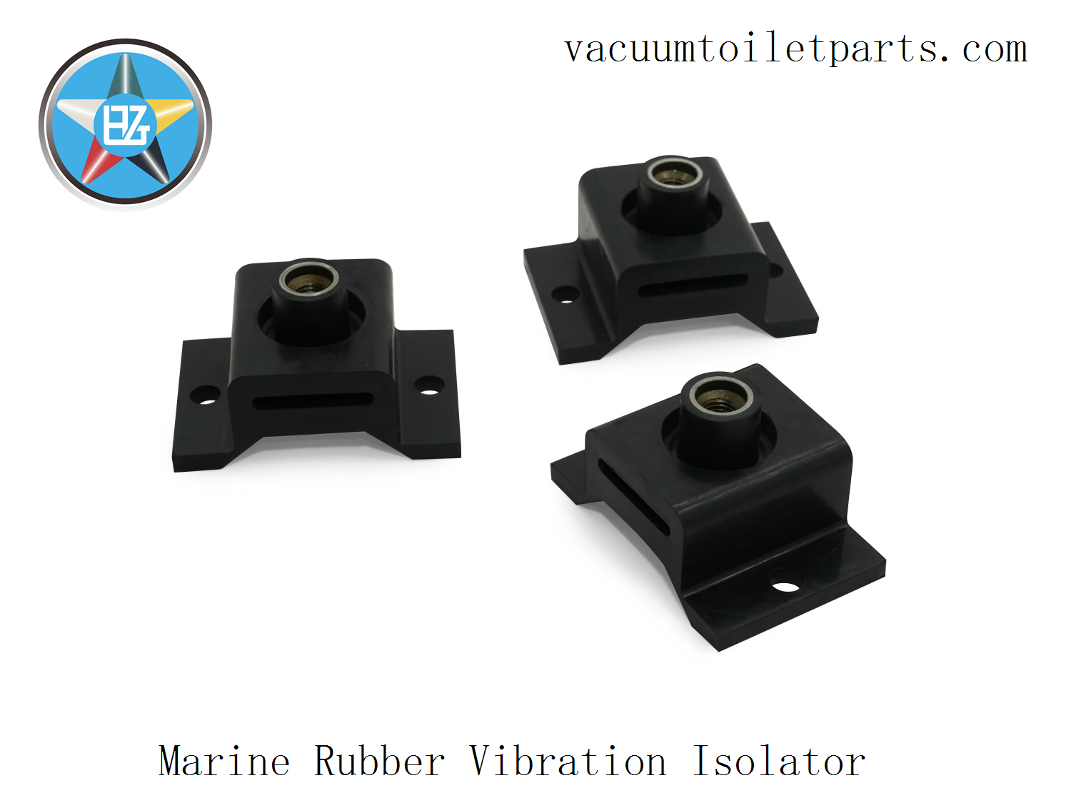 Main view of marine rubber-metal vibration isolator mount for HZT 15MBD and 25MBA marine vacuum discharge pump.