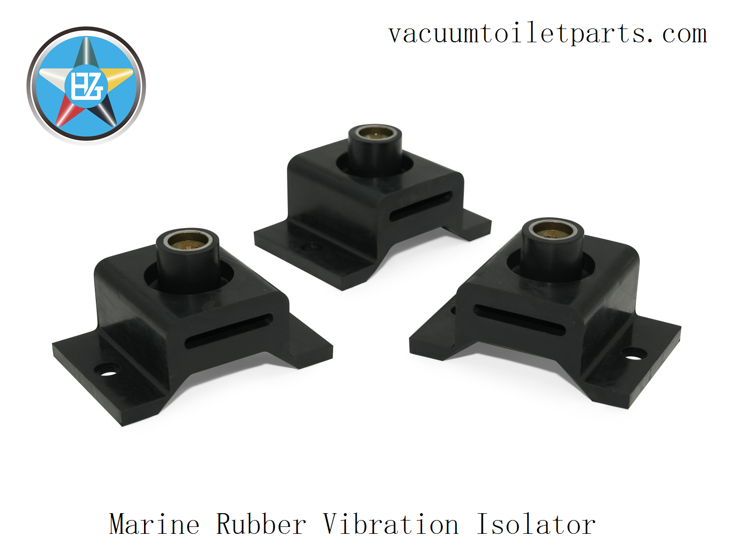 Bottom view showing anti-slip surface pattern of marine rubber-metal vibration mount.